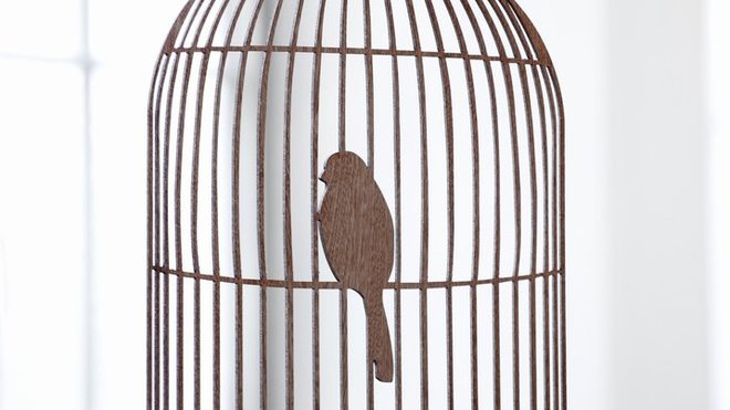 Un mobile destiné aux enfants qui rêvent de posséder un oiseau. En contreplaqué et plat, il se fixe au mur ou se suspend au plafond. H 50 x 35 cm. 53 €. Mobile Birdcage Ferm Living. File dans ta Chambre.