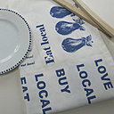 testes et légumes imprimés pour ce torchon de 75x45 cm