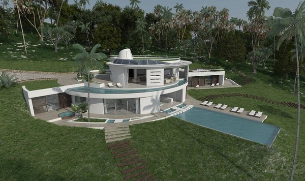 En forme de spirale, la maison met en œuvre les principes de la géométrie sacrée et la théorie Gaïa.