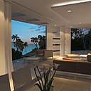 A l’intérieur, le paysage environnant fait partie du décor avec de larges baies vitrées qui s’ouvrent sur une nature paradisiaque.