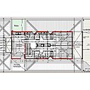 Plan de l'étage qui accueille l'espace nuit et une belle terrasse surplombant la piscine.