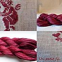 Sacha, fils à broder teint à la main en nuancé de rouge