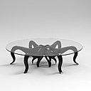 Inspiré par les animaux invertébrés, Jesse Shaw réalise la table « Octopus » comme un meuble modulaire, où les tentacules se placent en haut ou en bas. La couleur noire joue sur le registre du raffinement, relayée par le rythme régulier de son piétement.