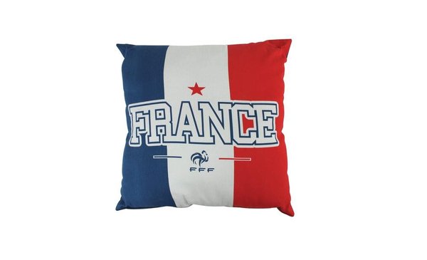 Hisser haut les couleurs de la France peut se faire en toute discrétion avec le coussin de la Boutique FFF, qui se plaît à représenter le drapeau du pays, avec pour emblème national le célèbre coq.