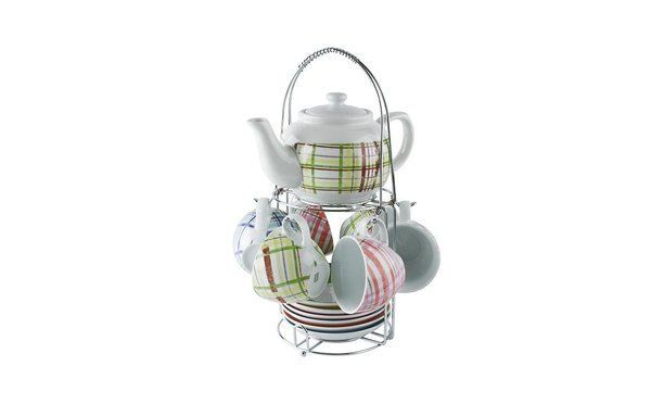 A l’heure du Tea Time, avoir un service « Tartan » de Present Time s’impose, pour rentrer dans la parfaite tradition anglaise. Avec son support en métal chromé, théière et tasse prendront peu de place dans la cuisine.