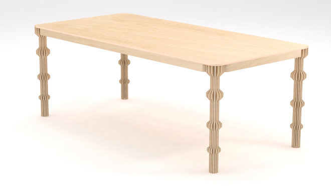Table en bois de Woodlabo pour ICI Design.