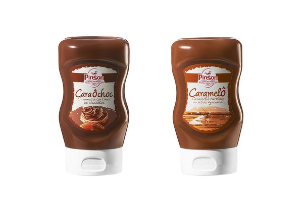 Naturelles et équilibrées en saveurs, le confiseur Pinson propose trois variantes de pâtes tartinables au caramel, Caraôchoc, Caraômiel et Caramelô.