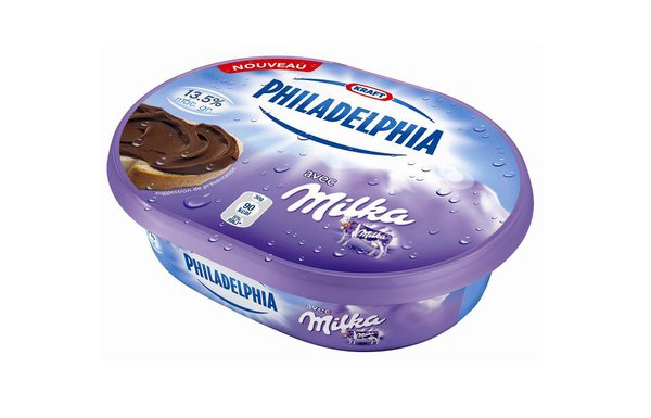 Douce association de deux géants, Philadelphia et Milka pour une spécialité fromagère chocolatée à tartiner...
