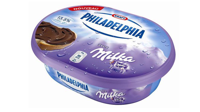 Douce association de deux géants, Philadelphia et Milka pour une spécialité fromagère chocolatée à tartiner...