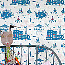 Paris Blue en papier peint.
