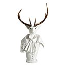 Grand cerf de plâtre surmonté de véritables bois, par Benoît Vieubled à la boutique Talents.