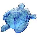 Tortue bleue en pâte de verre, Daum.