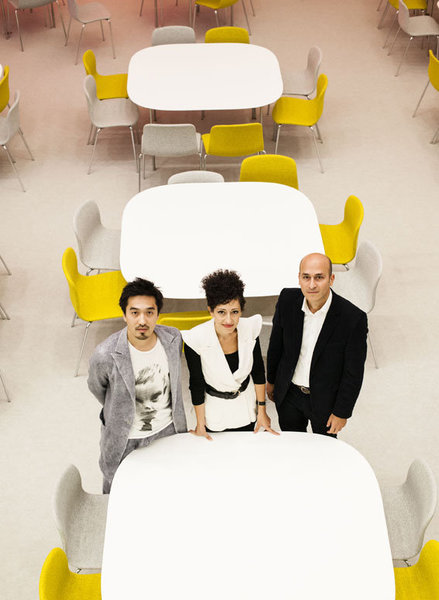 Le trio fondateur DGT : Tsuyoshi Tane, Lina Ghotmeh et Dan Dorell.