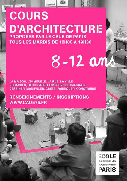 Cours d'Architecture pour enfants de 8 à 12 ans au pavillon de l'Arsenal.