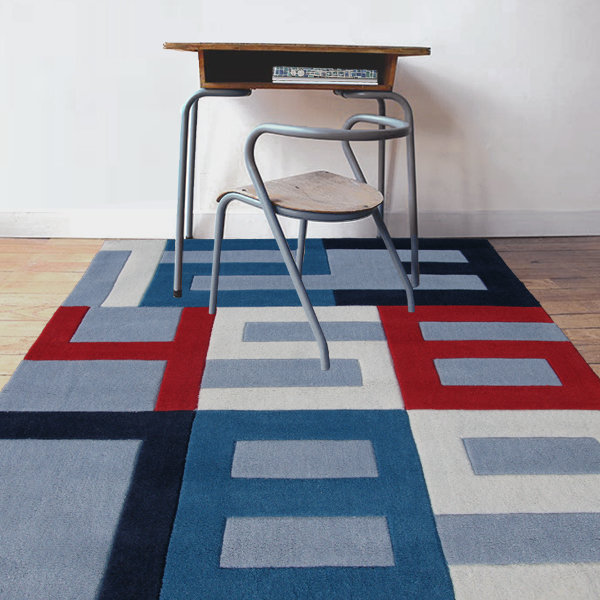 Tapis chiffres bleus.