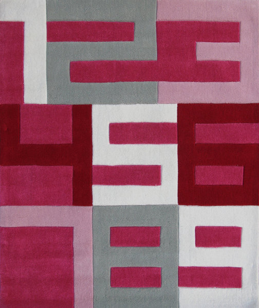 Tapis chiffres roses.