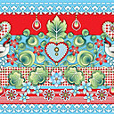 Bordure Soldadinho red, rouleau de 5 m, L 23 cm, 49 € - Petits oiseaux et éléments végétaux pour cette large frise joyeuse, un brin rétro.