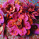 Barrettes en fleurs d'Odile Bailloeul.