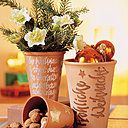 Pots de terre magnifiés.