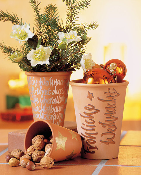 Pots de terre magnifiés.