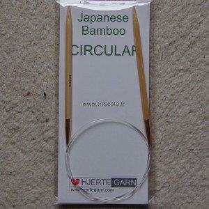 Paire d'aiguilles circulaires en bambou, made in Japan !