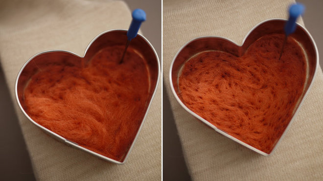 Piquetez du pourtour du motif vers l'intérieur.