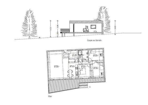 Plan et élévation de la maison S 111.
