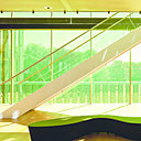 Les espaces varient progressivement, allant de la transparence à la lumière. Les espaces varient progressivement, allant de la transparence à la lumière.