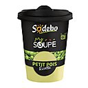 Pot de soupe parfaitement hermétique qui se réchauffe au micro-ondes. Pratique à emporter au bureau. Sodebo.