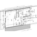 Plan Étage. L’une des deux chambres sur mezzanine est ouverte. L’escalier en béton permet l’accès à l’étage supérieur et à la bibliothèque.
