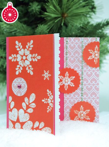 Etoiles de neige en mixed media.