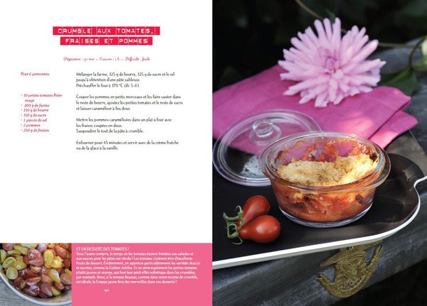 Crumble de tomates fraises et pommes, une des 50 recettes gourmandes de Misha et Stéphane Garnier.