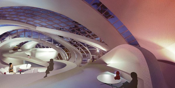 L’univers intime et le monde se dessinent en continuité  dans le déroulement de l’enveloppe de la maison. Comme dans le campement premier, l'extérieur rejoint l'intérieur.