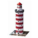 Joli phare rouge et blanc, construit en puzzle 3 D.