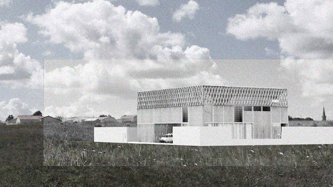 La maison  a été imaginée à Mesnard-la-Barotière en Vendée, mais pourrait être ailleurs. Elle prend appui sur une ruine qui l'inscrit dans une continuité temporelle. Mais elle n’entretient pas de relation avec le paysage.