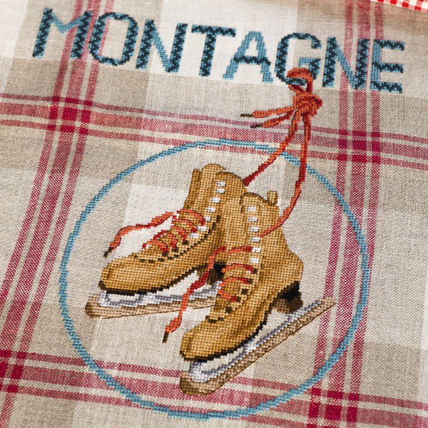 Les patins à glace du torchon Montagne.