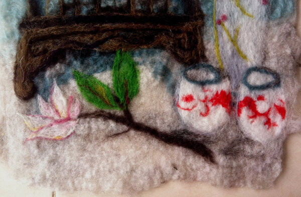 Détail d'une cage à oiseau