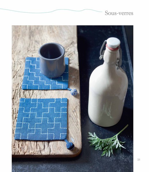 Moyozashi c'est le sashiko traditionnel et classique utilisé pour des dessous de verres.