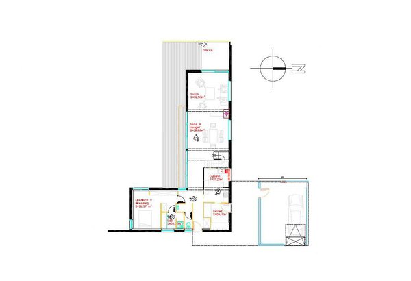 Au niveau supérieur,  c’est le domaine des enfants, avec un second salon très cocooning.