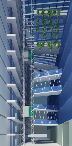 Bâtiment en projet, à la signature architecturale forte.