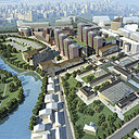 Vue générale sud-est du projet qui sera terminé en 2018, après 4 tranches de travaux.