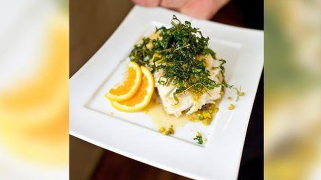 Poisson au four à l'italienne.