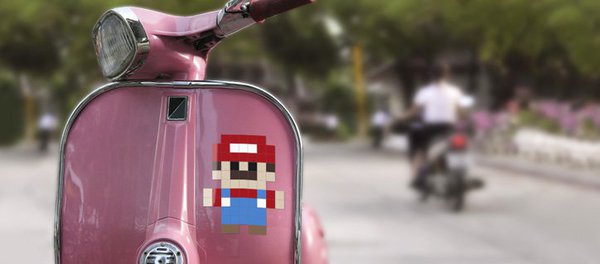 Super Mario en Vespa.
