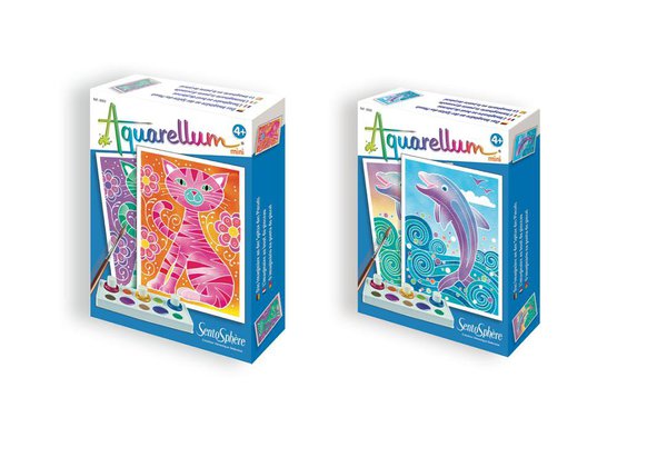 Les prémices de l'aquarelle avec résultat garanti. Chat ou dauphin?