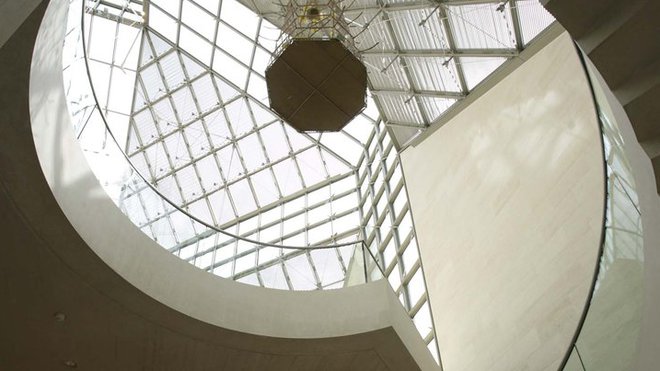 L'escalier hélicoïdal du Mudam, dessiné par Pei. L'escalier hélicoïdal du Mudam, dessiné par Pei.