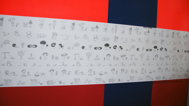 iDraw! collé au mur prêt à être illustré par les plus grands.