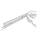 Etape 1 : en fonction de la cote A à respecter (distance entre l’extrémité du tube et le mur), calculer la cote C. Tracer la cote C sur le tube de cuivre. Prendre les mesures avec précision, en tenant compte de l’écartement du collier.