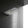 Ciel de douche «  Light » dessiné par Danilo Fedeli en Corian avec LED intégrées pour une chromothérapie multifonction.
