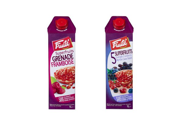 Superfruits grenade framboise ou Superfruits avec 5 fruits rouges.