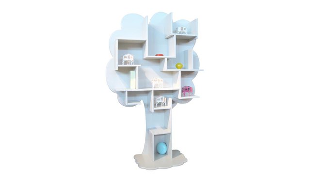 Pour les petits amoureux de la nature, une bibliothèque en forme d’arbre, en MDF. 122 x P 55 x H 182 cm. 344 €. Bibliothèque Arbre Louane. Design Christophe Boulin. Mathy by Bols.
